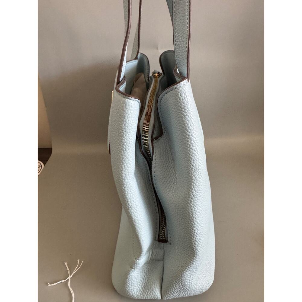 Nanette Lepore Tote Bag Womens Baby Blue Pebbled Faux Leather Shoulder Bag Purse - Picture 4 of 9